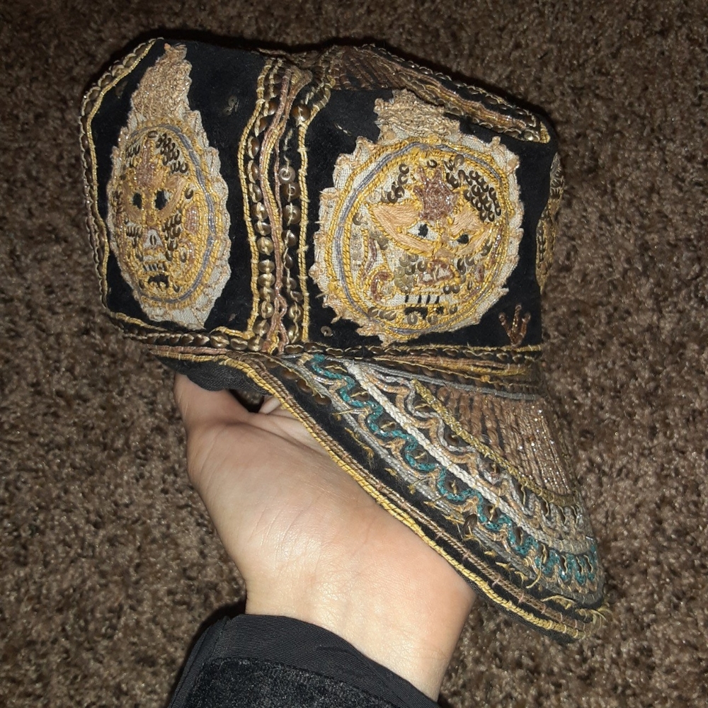 Vintage Embroidered Beaded Dragon Hat